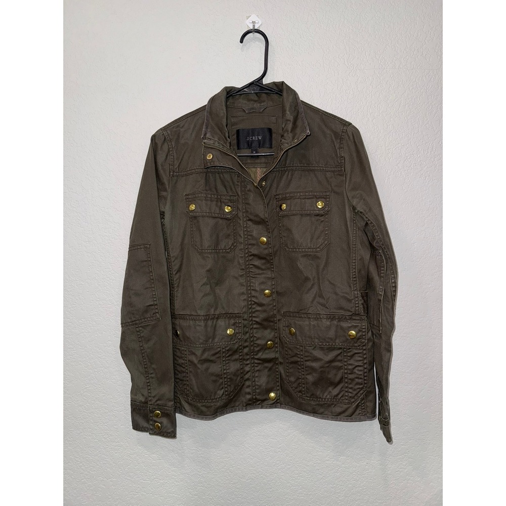 J.Crew Womens XS Utility Field Jacket Olive Green Brown Cotton Twill 19034 FA13
